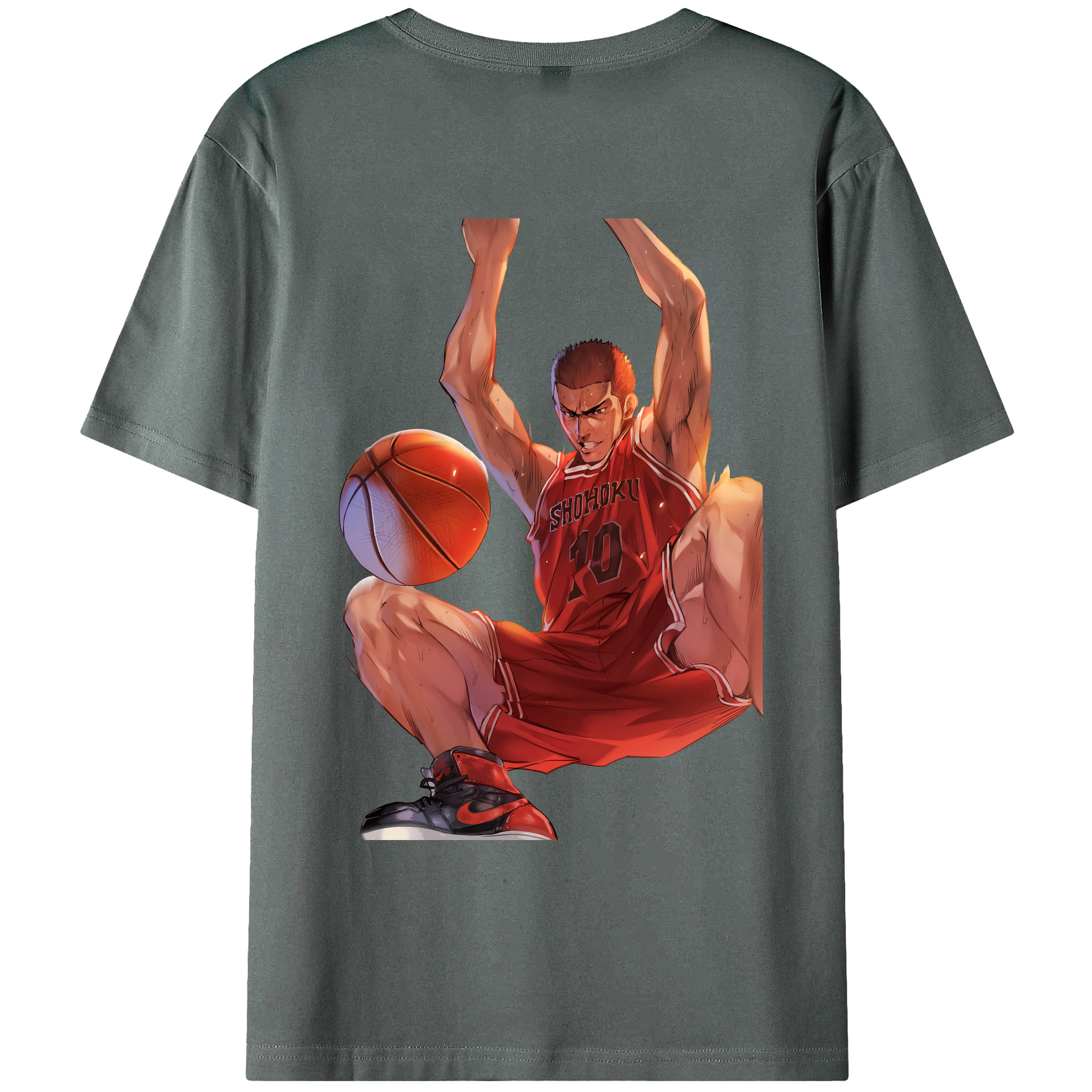 （画像用） SLAM DUNK／スラムダンク 綿100％ メンズ半袖Tシャツ（バックプリント） 通気性
